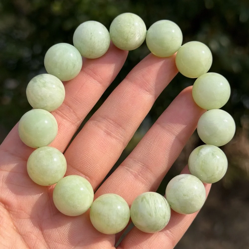 15mm stretchable chunky Xiuyu jade bracelet‎ 1134